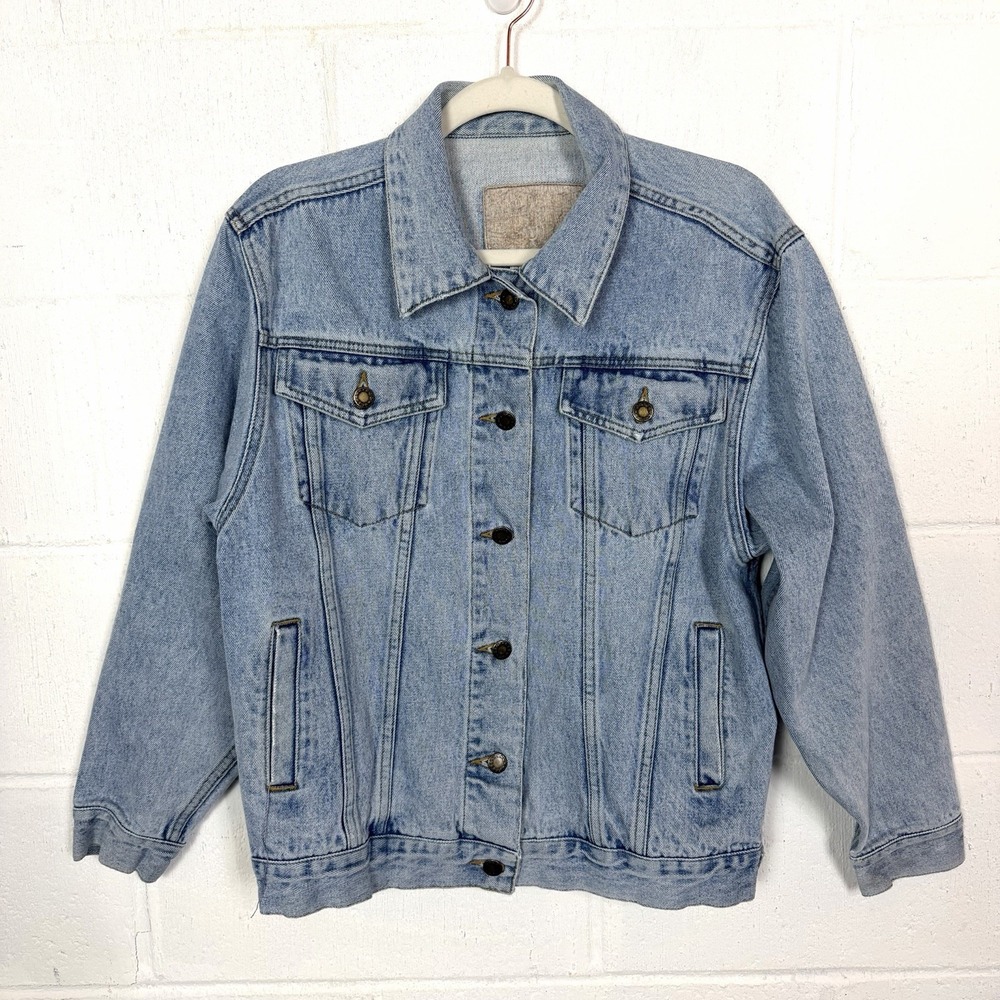 VTG Moda Int'l Denim Jean Jacket 90s Y2K Oversized Baggy Skater Street Grunge XS